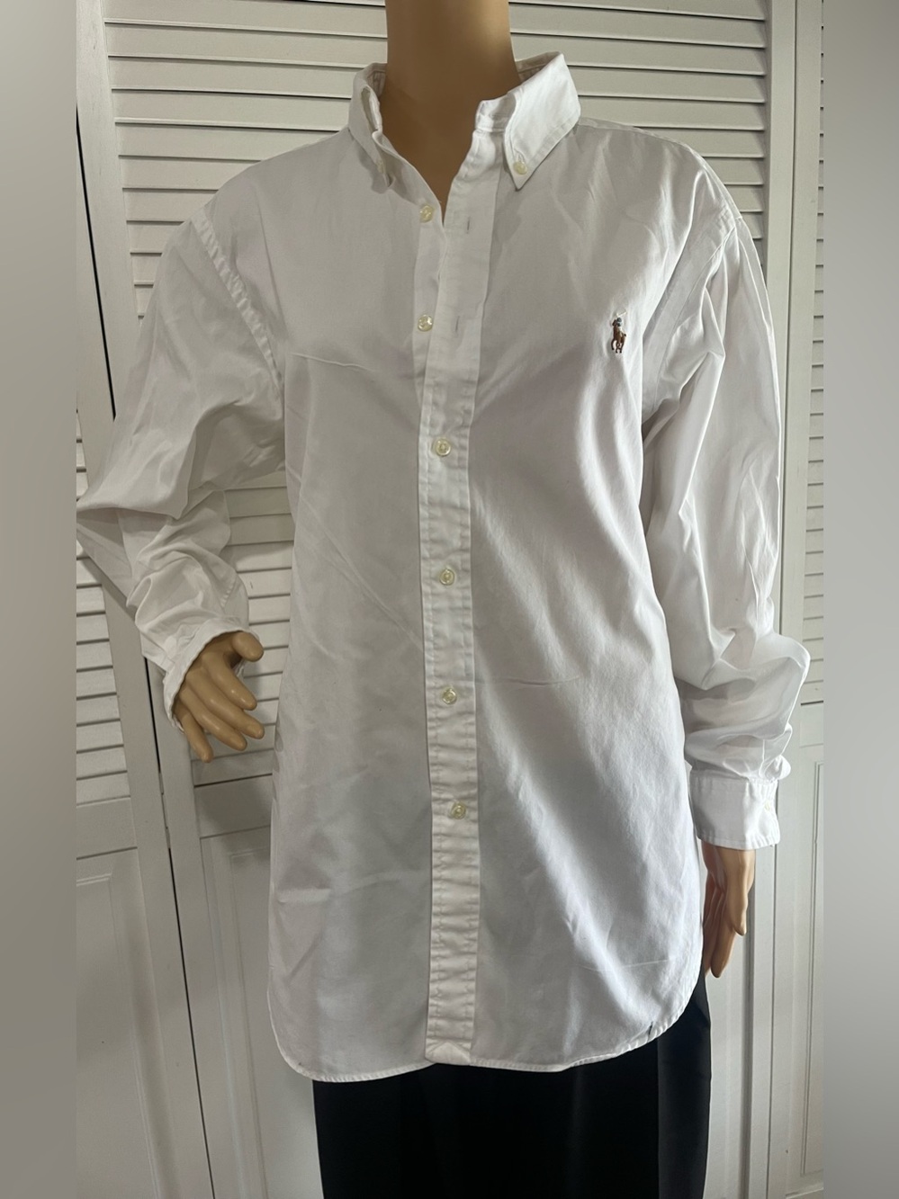 Ralph Lauren White Button-Up Shirt with Embroidered Pony - Picture 6 of 6